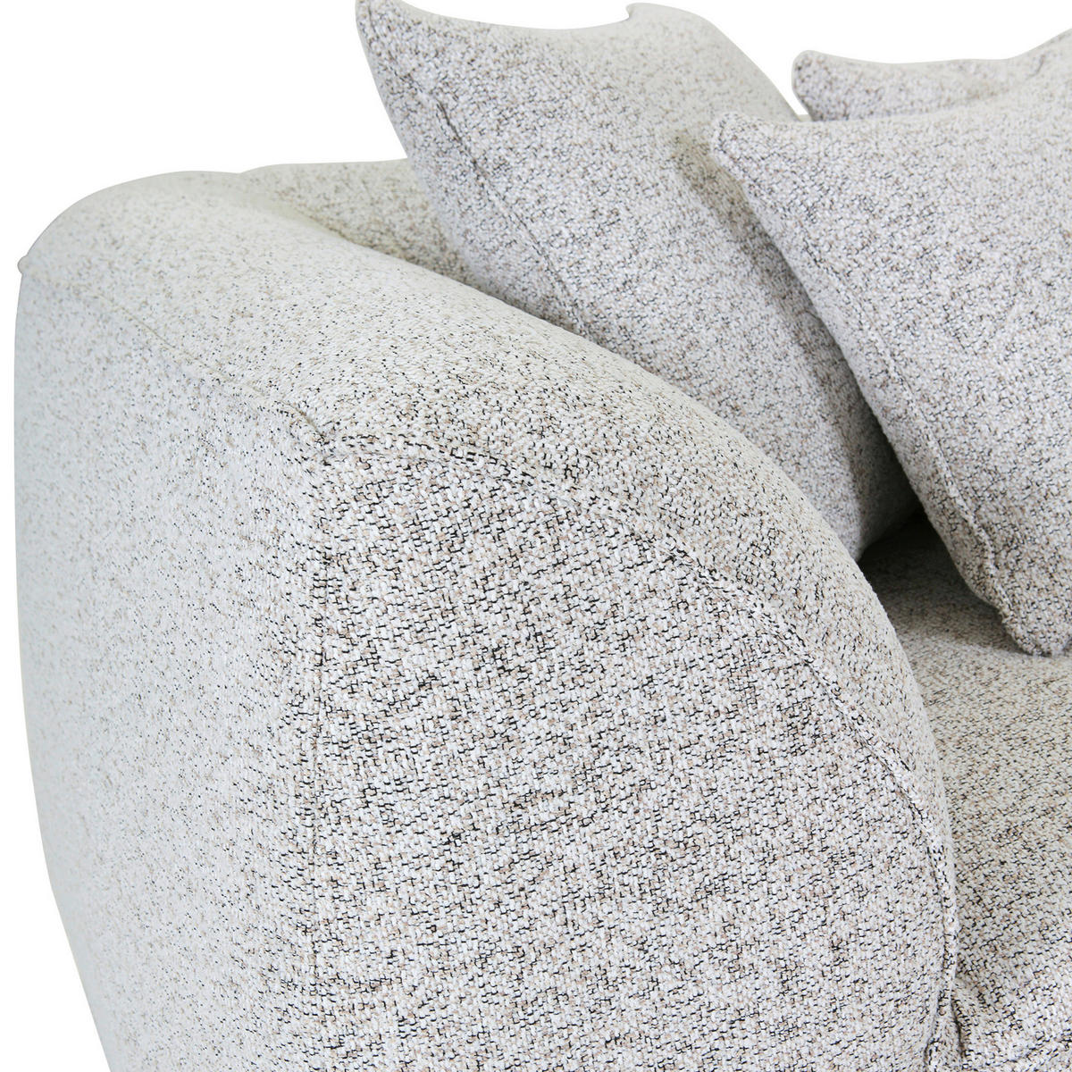 BIGSOFA in Flachgewebe Greige  - Greige/Schwarz, Konventionell, Kunststoff/Textil (280/75/100cm) - Carryhome
