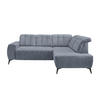 ECKSOFA in Chenille Hellblau  - Schwarz/Hellblau, Modern, Textil/Metall (261/200cm) - Livetastic