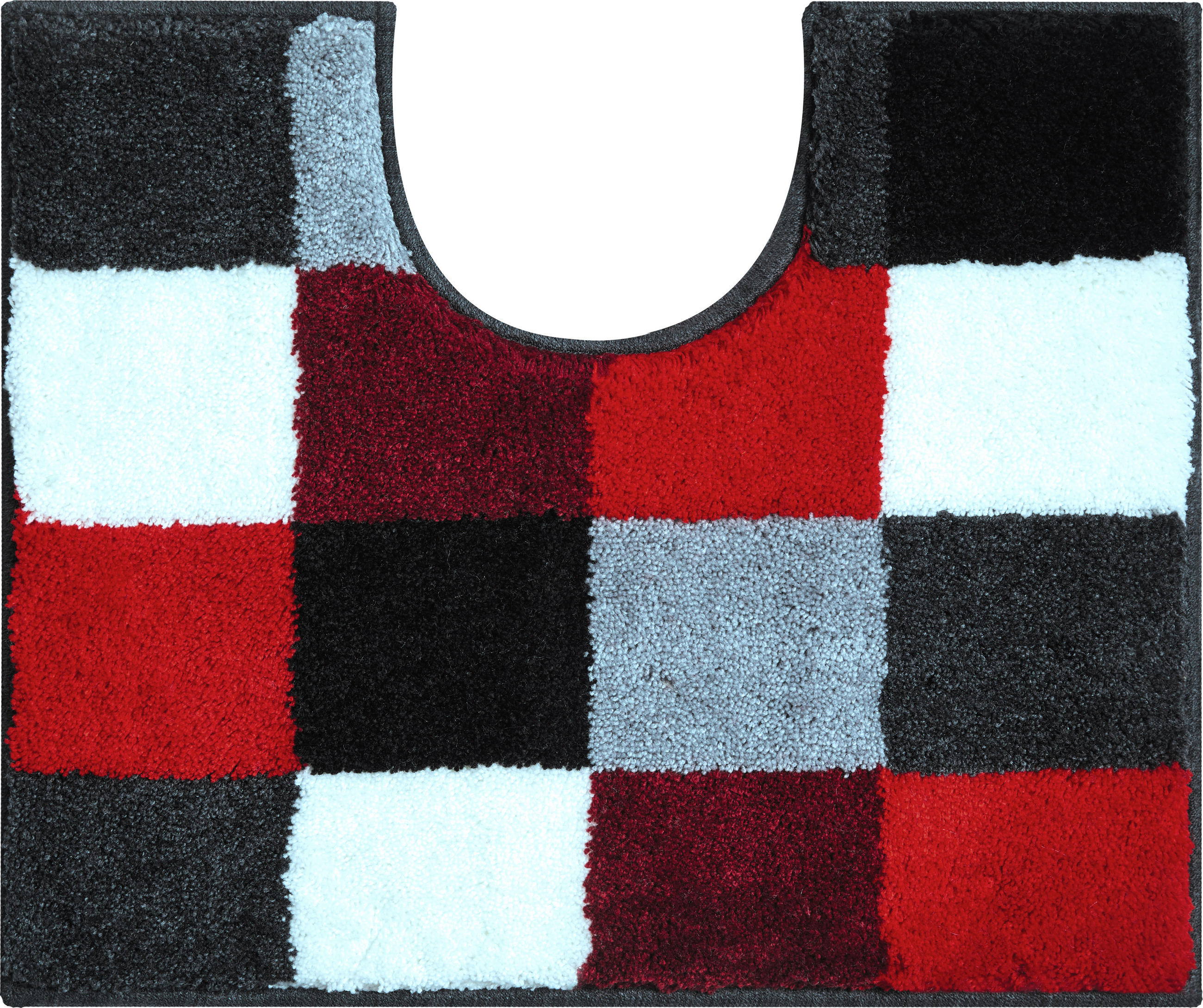 WC-VORLEGER Rot, Schwarz, Weiß 49/60 cm  - Rot/Schwarz, Basics, Kunststoff/Textil (49/60cm) - Grund