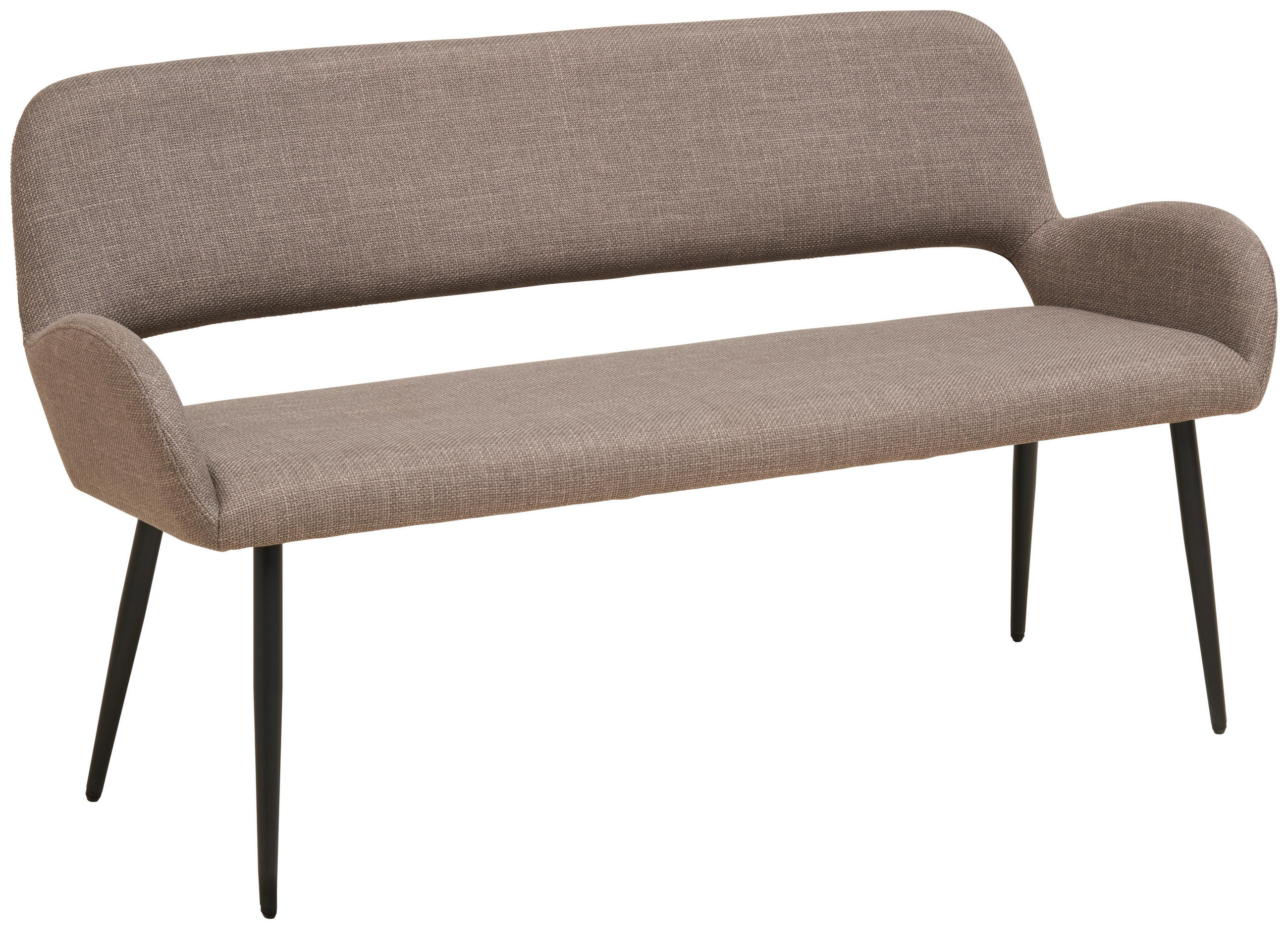 SITZBANK 150/83/63 cm Webstoff Grau Pappel Sperrholz  - Schwarz/Grau, LIFESTYLE, Holz/Textil (150/83/63cm) - MID.YOU