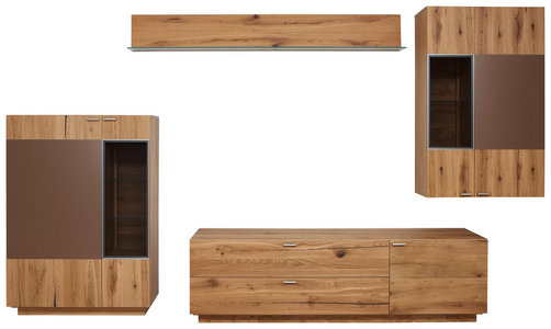 Wohnwand In Eichefarben Dunkelgrau Online Kaufen Xxxlutz