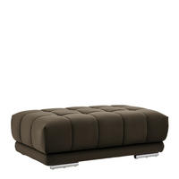 HOCKER Textil Graubraun  - Chromfarben/Graubraun, Design, Textil (126/42/76cm) - Beldomo Speed