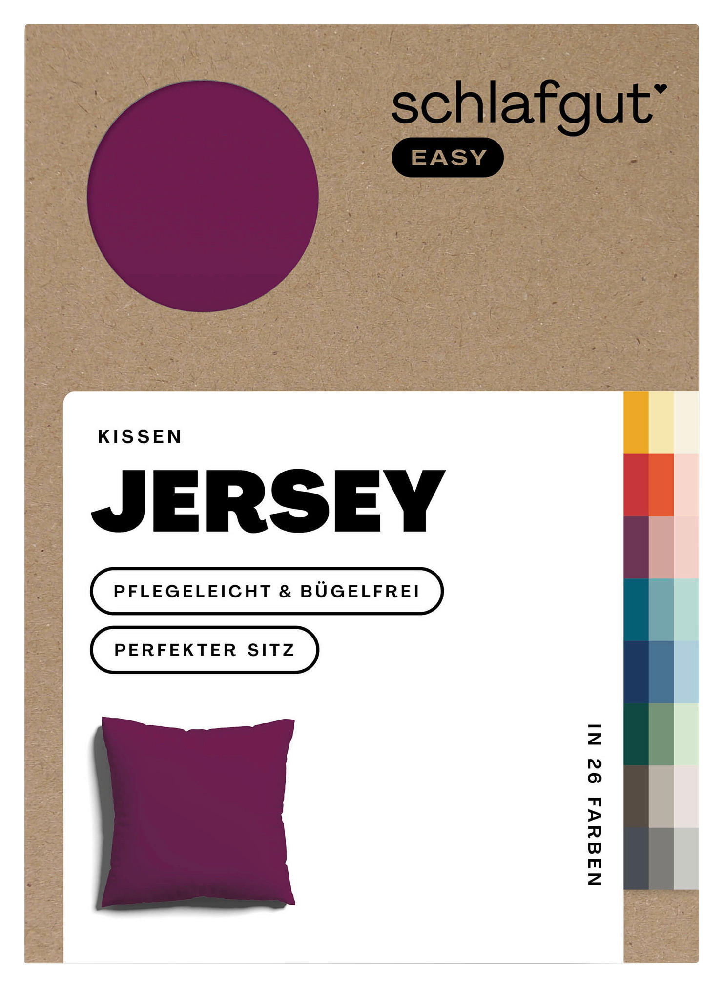 KOPFKISSENBEZUG EASY JERSEY 80/80 cm  - Lila, Basics, Textil (80/80cm) - Schlafgut
