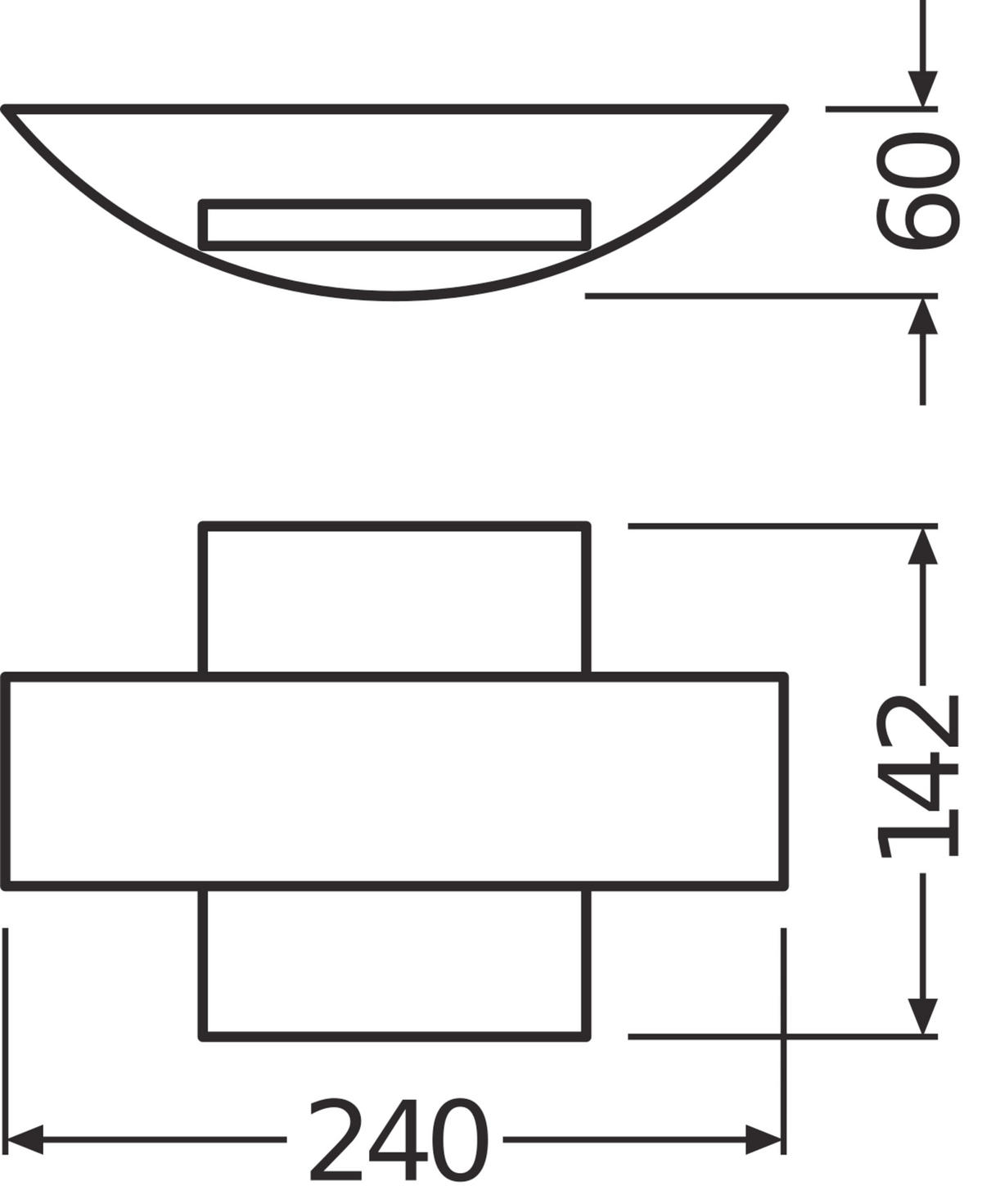 LED-AUßENLEUCHTE 6/24/14,2 cm   - Dunkelgrau, Basics, Kunststoff/Metall (6/24/14,2cm) - Osram