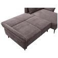 ECKSOFA Braun Chenille  - Schwarz/Braun, KONVENTIONELL, Textil/Metall (255/164cm) - Carryhome