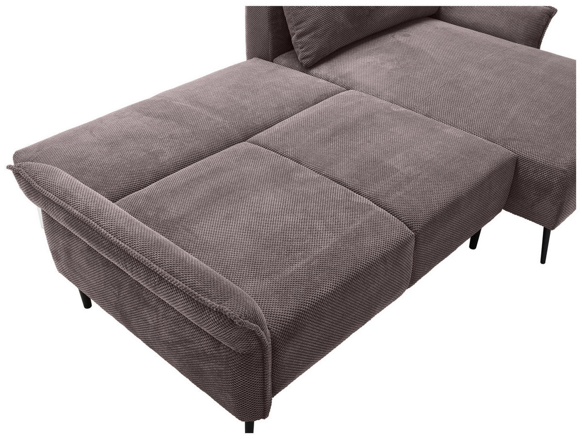 HÖRNSOFFA i chenille brun  - brun/svart, Klassisk, metall/textil (255/164cm) - MID.YOU