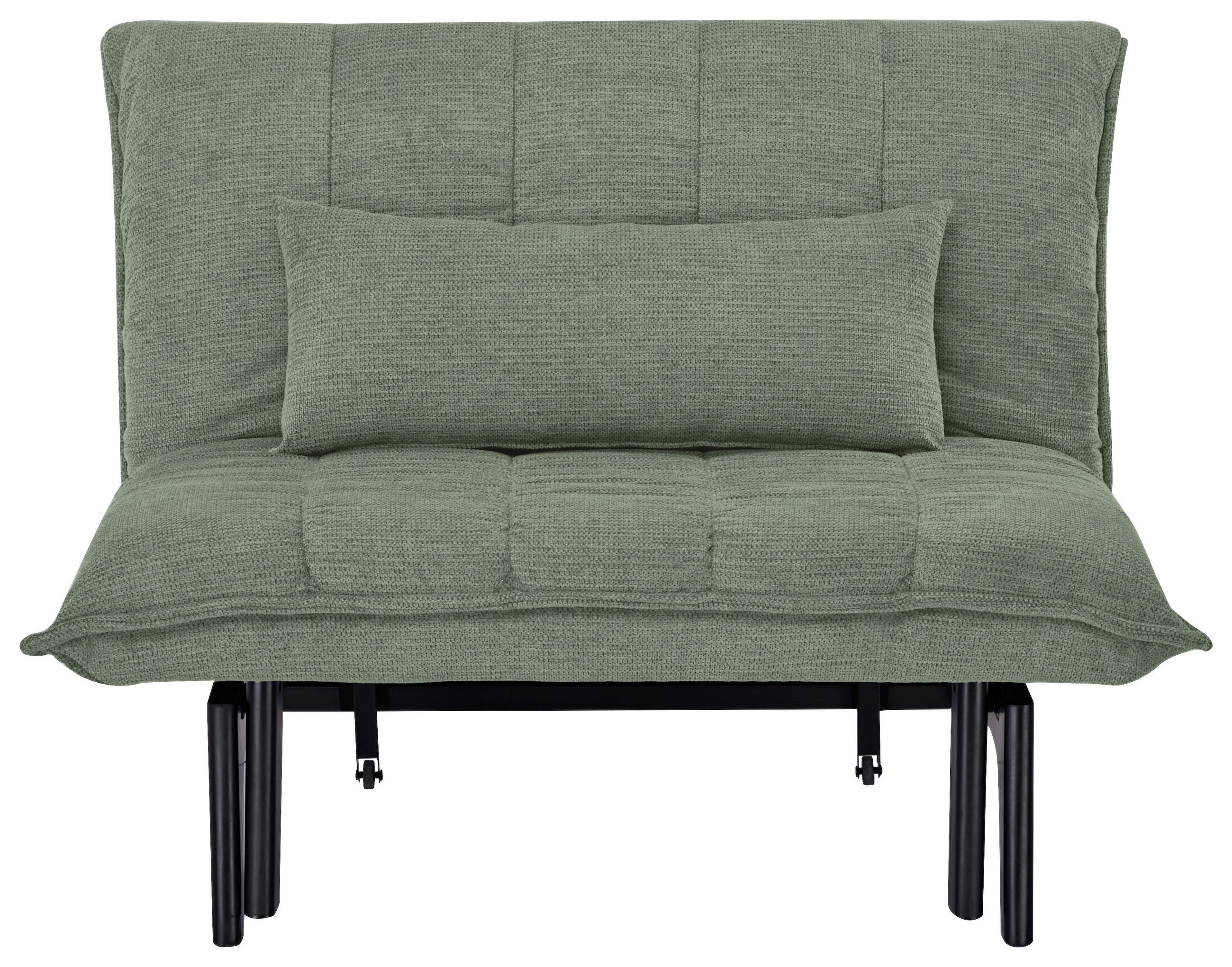 BÄDDFÅTÖLJ i vävt tyg grön  - grön/svart, Basics, metall/trä (108/82/102cm) - Stylife