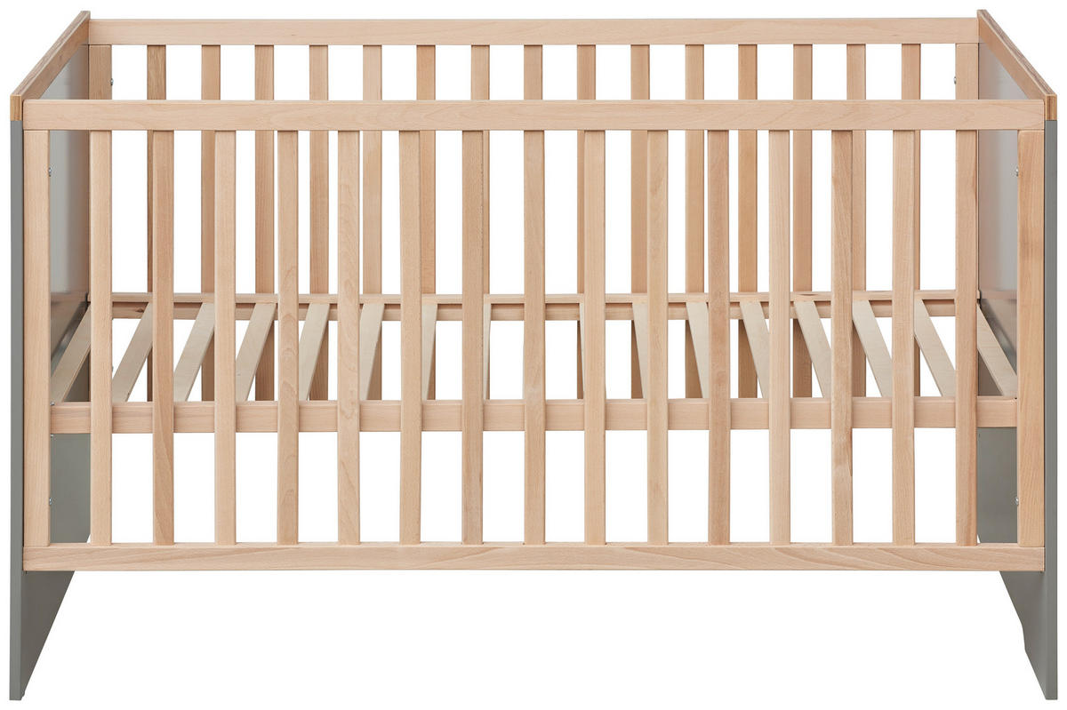 GITTERBETT Till 142/74/82 cm  - Taupe/Buchefarben, Design, Holzwerkstoff (142/74/82cm) - Jimmylee