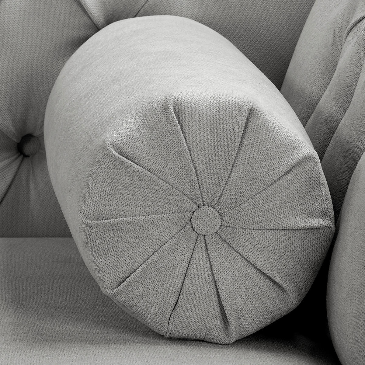 RÉCAMIERE Pako in Mikrofaser Grau  - Braun/Grau, Design, Holz/Textil (185/93/75cm) - Livetastic