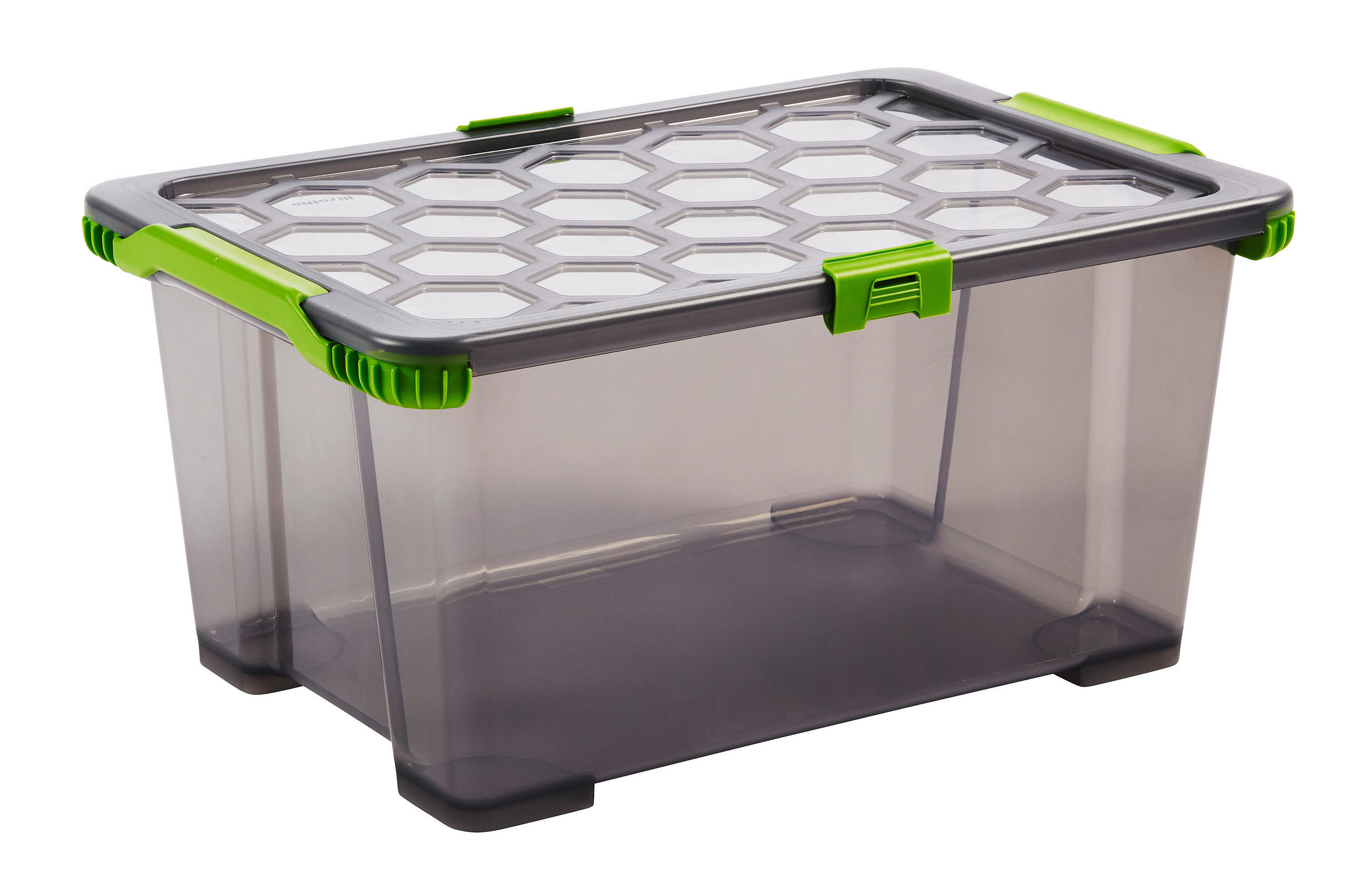 BOX MIT DECKEL EVO SAFE  - Anthrazit/Grün, Basics, Kunststoff (59/39,5/28cm) - Rotho