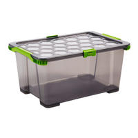 BOX MIT DECKEL EVO SAFE  - Anthrazit/Grün, Basics, Kunststoff (59/39,5/28cm) - Rotho