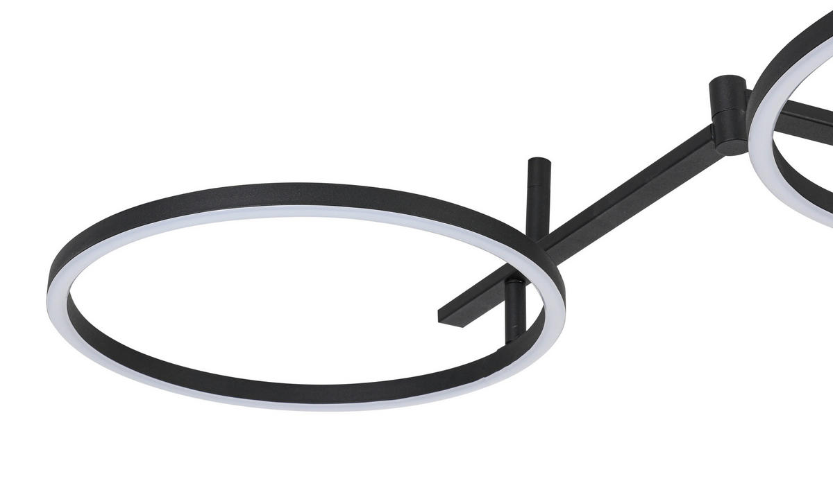 DECKENLEUCHTE    113/66/12 cm  - Schwarz, Trend, Kunststoff/Metall (113/66/12cm) - Collett's Monde