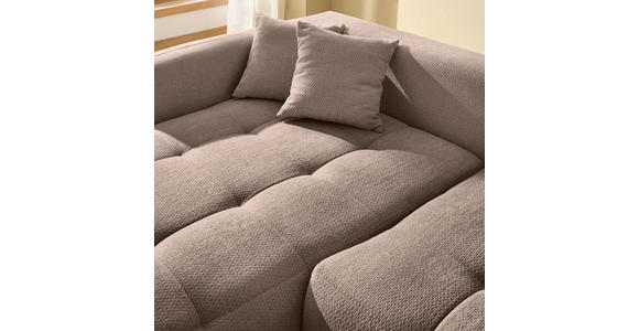 ECKSOFA in Chenille Hellbraun  - Hellbraun/Schwarz, MODERN, Kunststoff/Textil (172/276cm) - Hom`in