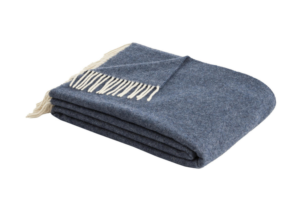 PLAID 150/200 cm  - Blau, Basics, Textil (150/200cm) - Bugatti