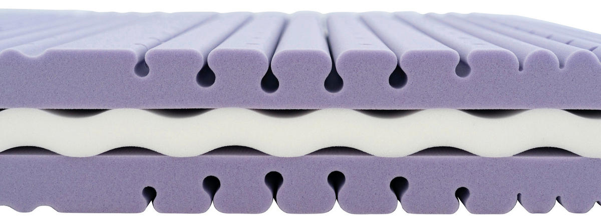 KALTSCHAUMMATRATZE Alpenruhe 90/200 cm Höhe ca. 19 cm  - Grauweiß, KONVENTIONELL, Textil (90/200cm) - Träumeland