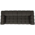 BIGSOFA  in Flachgewebe, Leinenoptik Dunkelbraun  - Dunkelbraun/Schwarz, Design, Textil/Metall (262/66/113cm) - Belluti