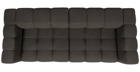 BIGSOFA  in Flachgewebe, Leinenoptik Dunkelbraun  - Dunkelbraun/Schwarz, Design, Textil/Metall (262/66/113cm) - Belluti