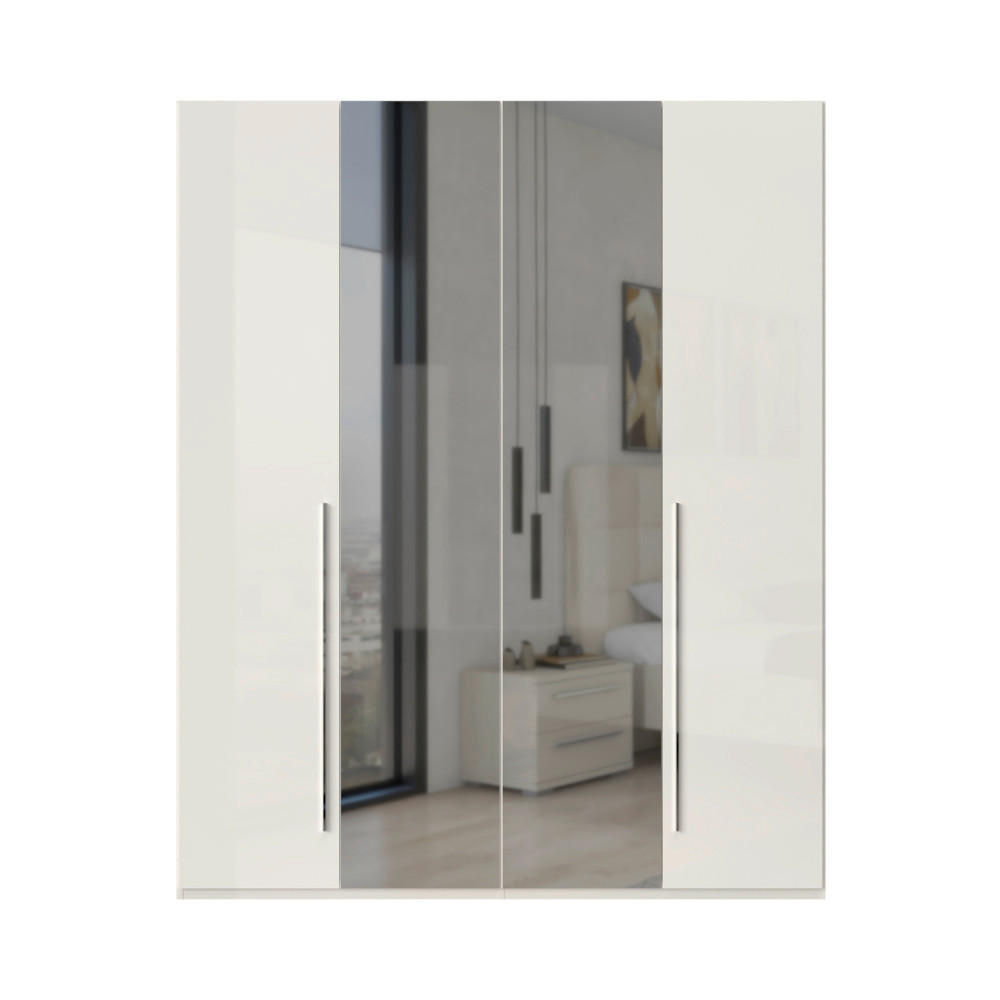 ORMAR SA KLASIČNIM VRATIMA bela, bež  182/224/56 cm  - bela/bež, Dizajnerski, metal/pločasti materijal (182/224/56cm)