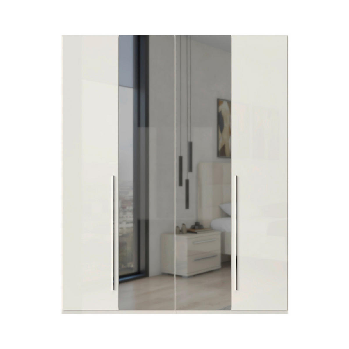 ORMAR SA KLASIČNIM VRATIMA bela, bež  182/224/56 cm  - bela/bež, Dizajnerski, metal/pločasti materijal (182/224/56cm)