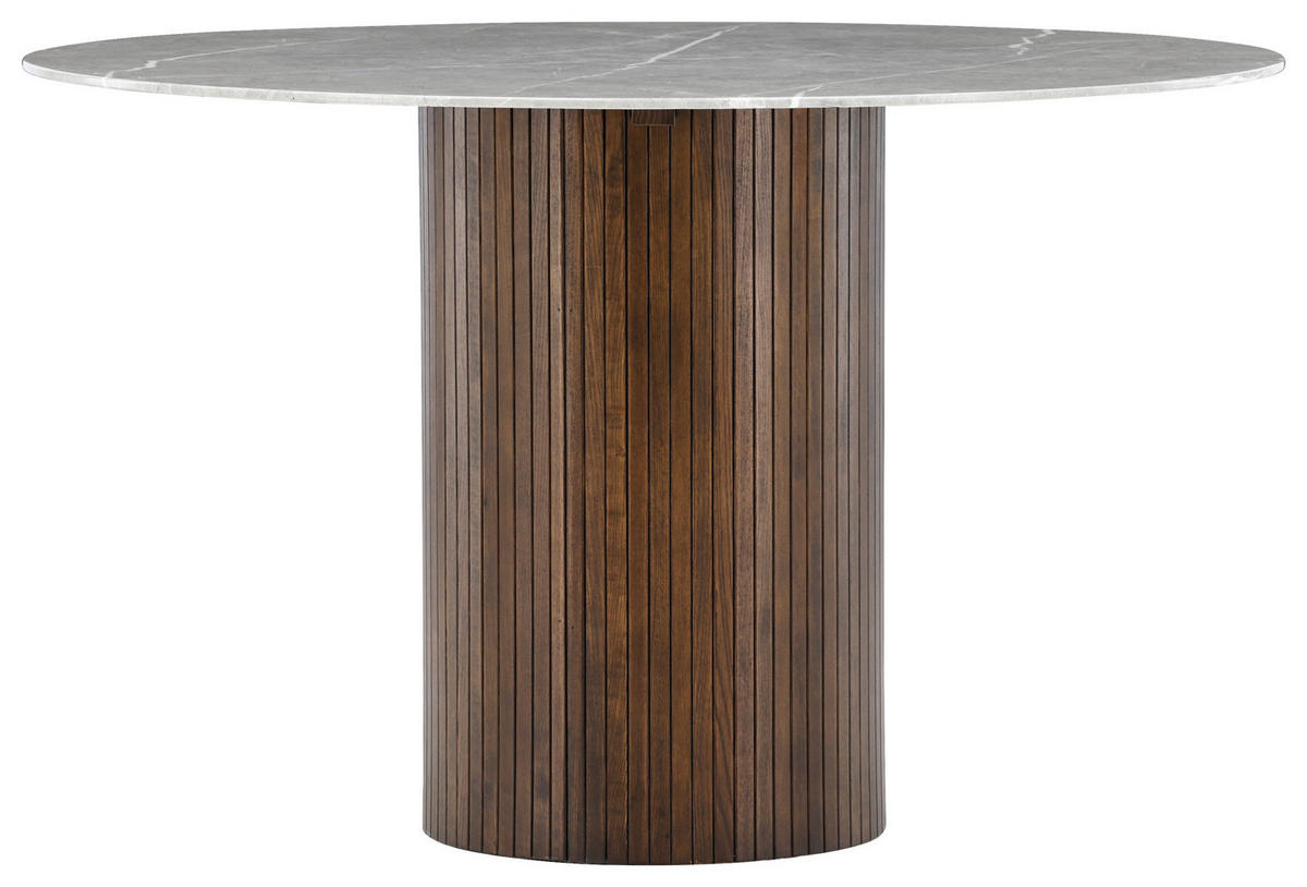 ESSTISCH in Holz, Glas 120/120/74 cm  - Dunkelgrau/Braun, Design, Glas/Holz (120/120/74cm) - Livetastic
