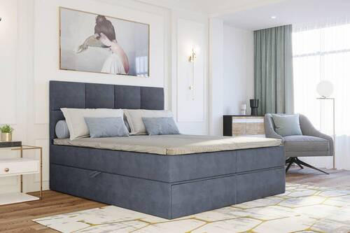 BOXBETT 140/200 cm  in Dunkelgrau  - Dunkelgrau/Schwarz, Konventionell, Kunststoff/Textil (140/200cm) - Boxxx