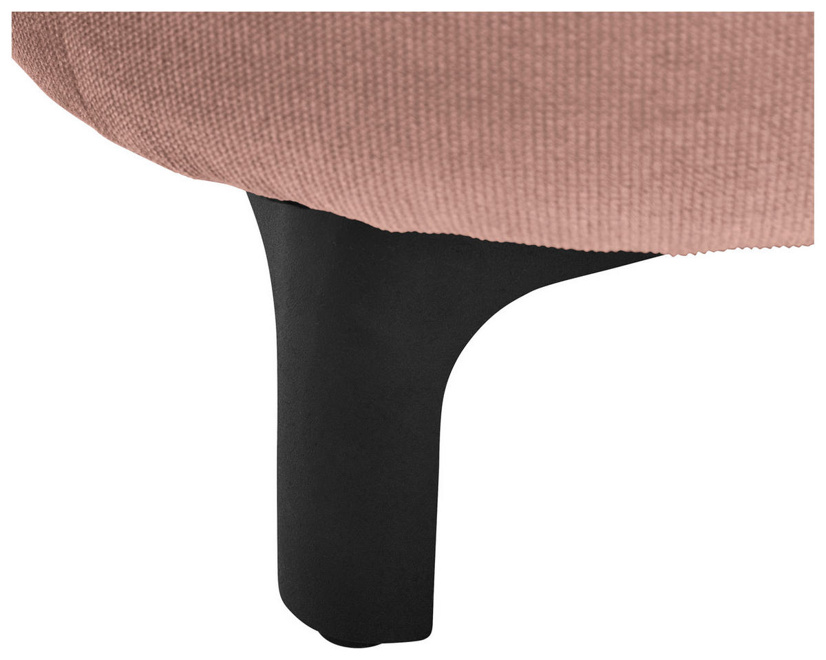 3-SITZER-SOFA in Cord, Velours Rosa  - Schwarz/Rosa, Konventionell, Textil/Metall (228/84/99cm) - Carryhome