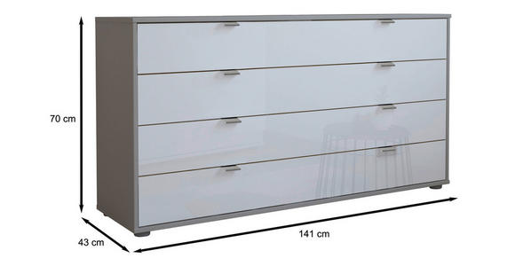 SIDEBOARD 141/70/43 cm  - Chromfarben/Schwarz, KONVENTIONELL, Glas/Holzwerkstoff (141/70/43cm) - Dieter Knoll