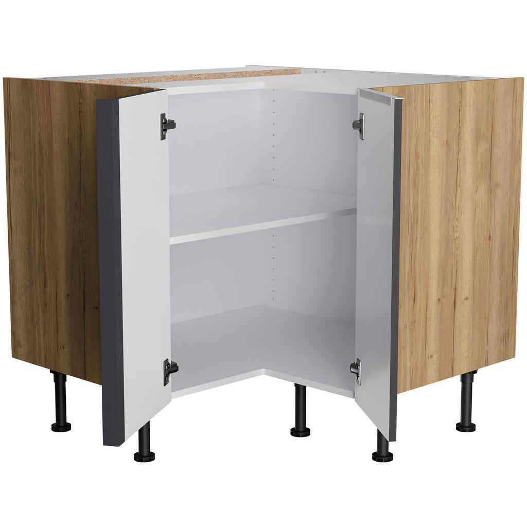 Thumbnail - Optifit Eckküche, Anthrazit, Eiche, Metall, 1 Schubladen, L-Form, nur wie online abgebildet bestellbar, 270x200 cm, Made...