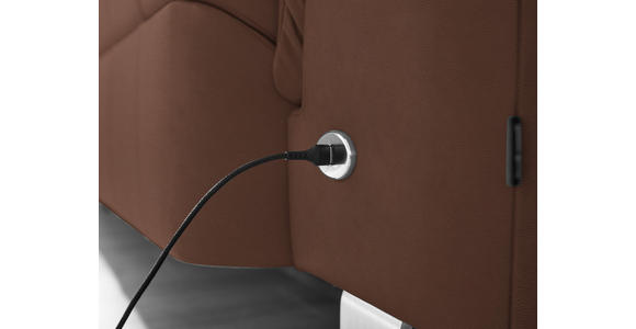 ECKSOFA in Echtleder Braun 309/233 cm - Edelstahlfarben/Braun, Design, Leder/Metall (309/233cm) - Dieter Knoll