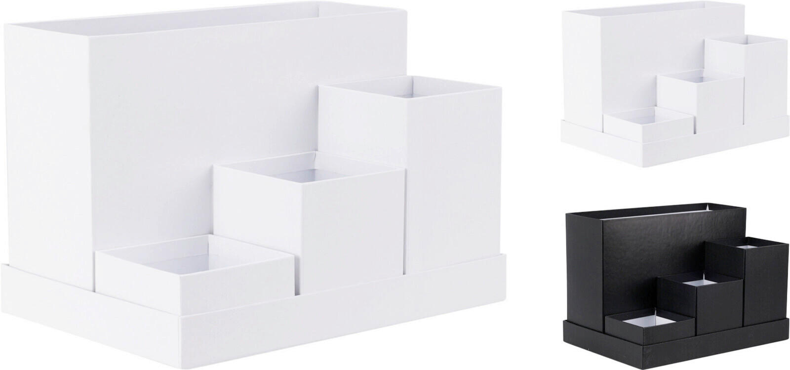 TISCHORGANIZER    25/17,5/3 cm  - Schwarz/Weiß, Basics, Papier (25/17,5/3cm)