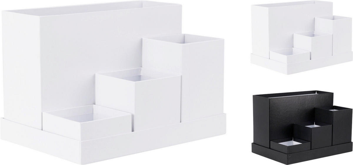 TISCHORGANIZER    25/17,5/3 cm  - Schwarz/Weiß, Basics, Papier (25/17,5/3cm)