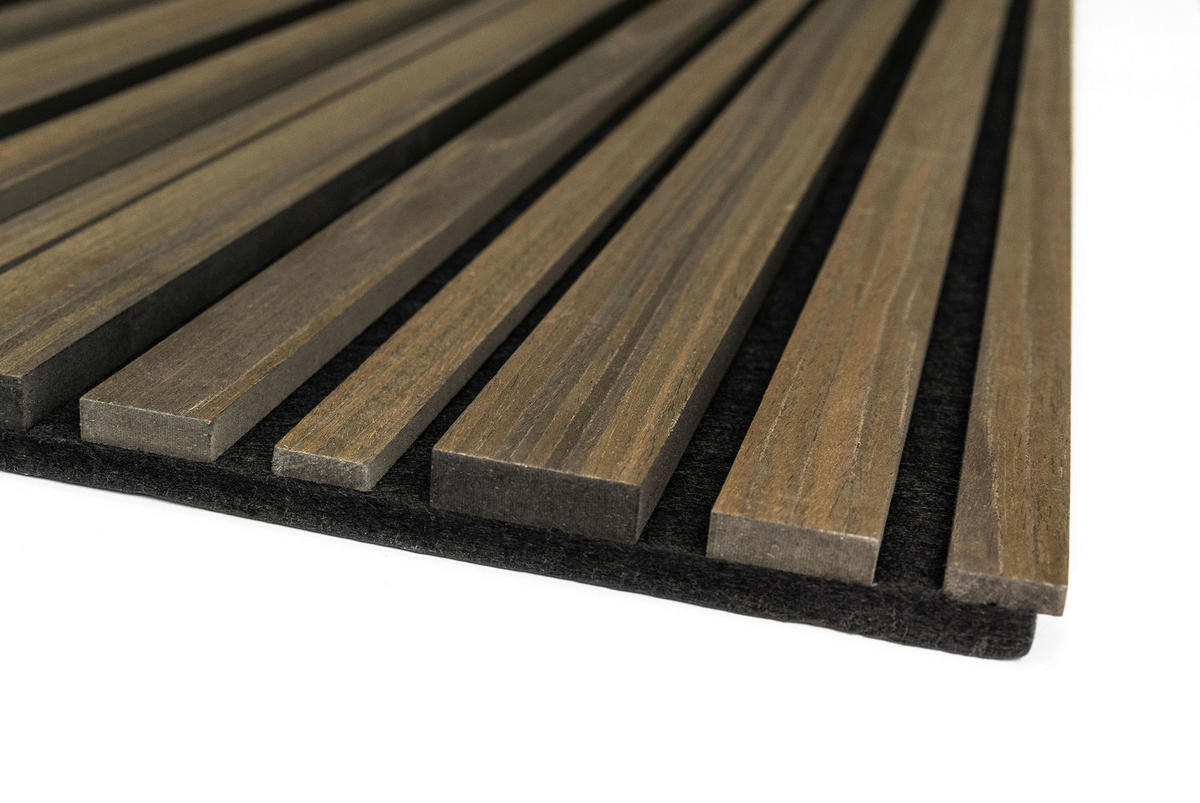 AKUSTIKPANEEL TEAKHOLZ DUNKEL 4-er Set  - Dunkelbraun, MODERN, Holz (52/120cm)