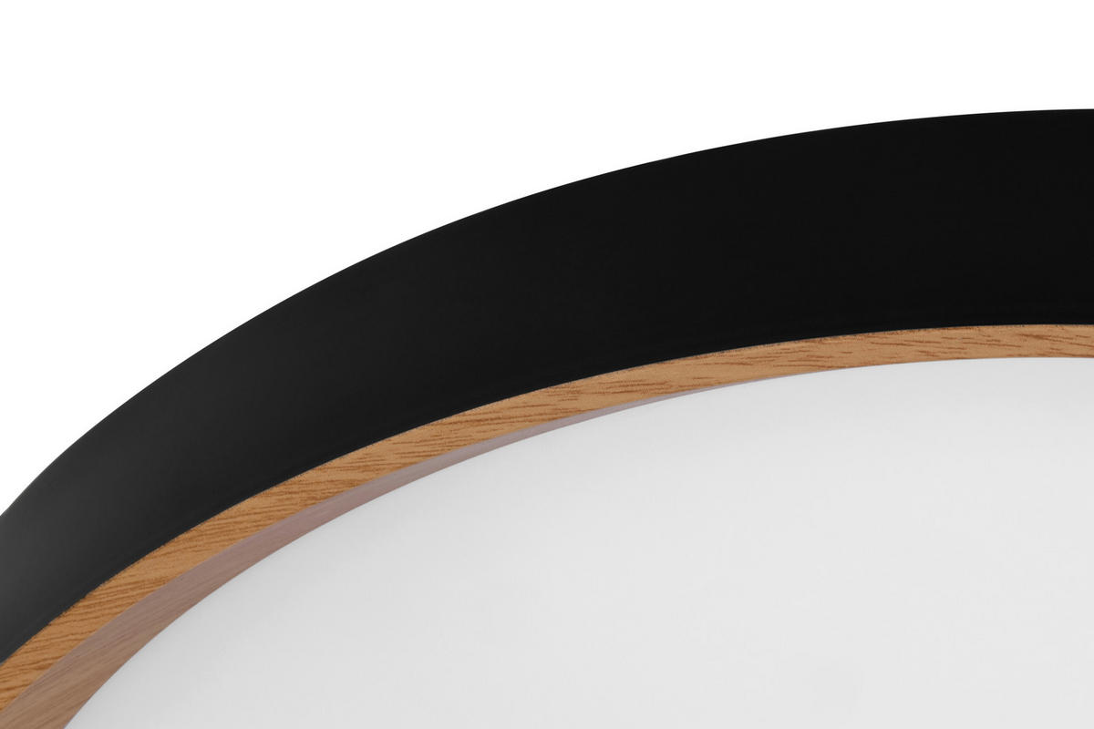 LED-DECKENLEUCHTE Nashville 48/8 cm  - Schwarz/Sonoma Eiche, Basics, Kunststoff/Metall (48/8cm) - Novel