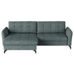 ECKSOFA in Flachgewebe, Leinenoptik Blau  170/242 cm  - Blau/Schwarz, Design, Textil/Metall (170/242cm) - Xora
