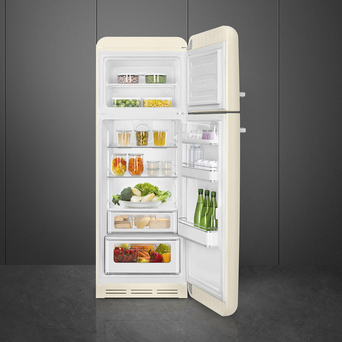 KÜHL-GEFRIER-KOMBINATION 60/172/72,8 cm FAB30RCR5  - Creme, Basics, Metall (60/172/72,8cm) - SMEG