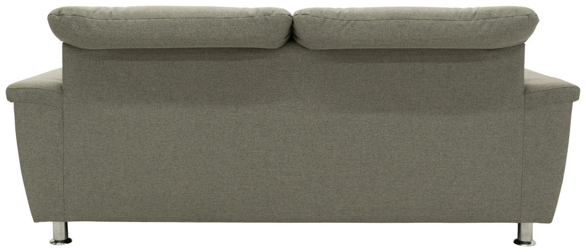 Zweisitzer-Sofa mit Funktion Webstoff Graubraun  - Chromfarben/Graubraun, KONVENTIONELL, Textil/Metall (190/81/105cm) - MID.YOU