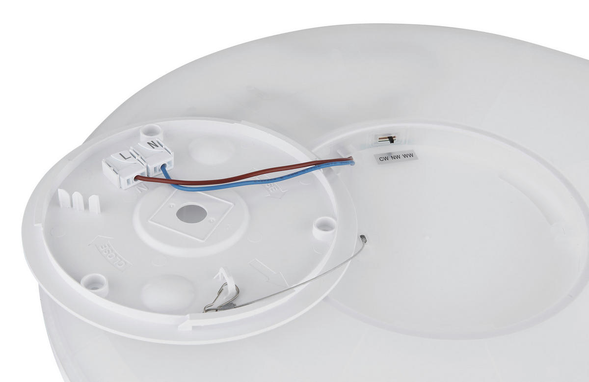 LED-DECKENLEUCHTE 18 W  29.4/2.5 cm    - Weiss/Messingfarben, Konventionell, Kunststoff (29.4/2.5cm) - Globo