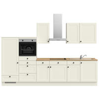 KÜCHENLEERBLOCK 330 cm   in Weiß, Eichefarben  - Eichefarben/Schwarz, MODERN, Holzwerkstoff/Metall (330cm) - Nobilia