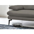 3-SITZER-SOFA in Leder Hellgrau  - Hellgrau/Schwarz, Design, Leder/Metall (222/86/104cm) - Dieter Knoll