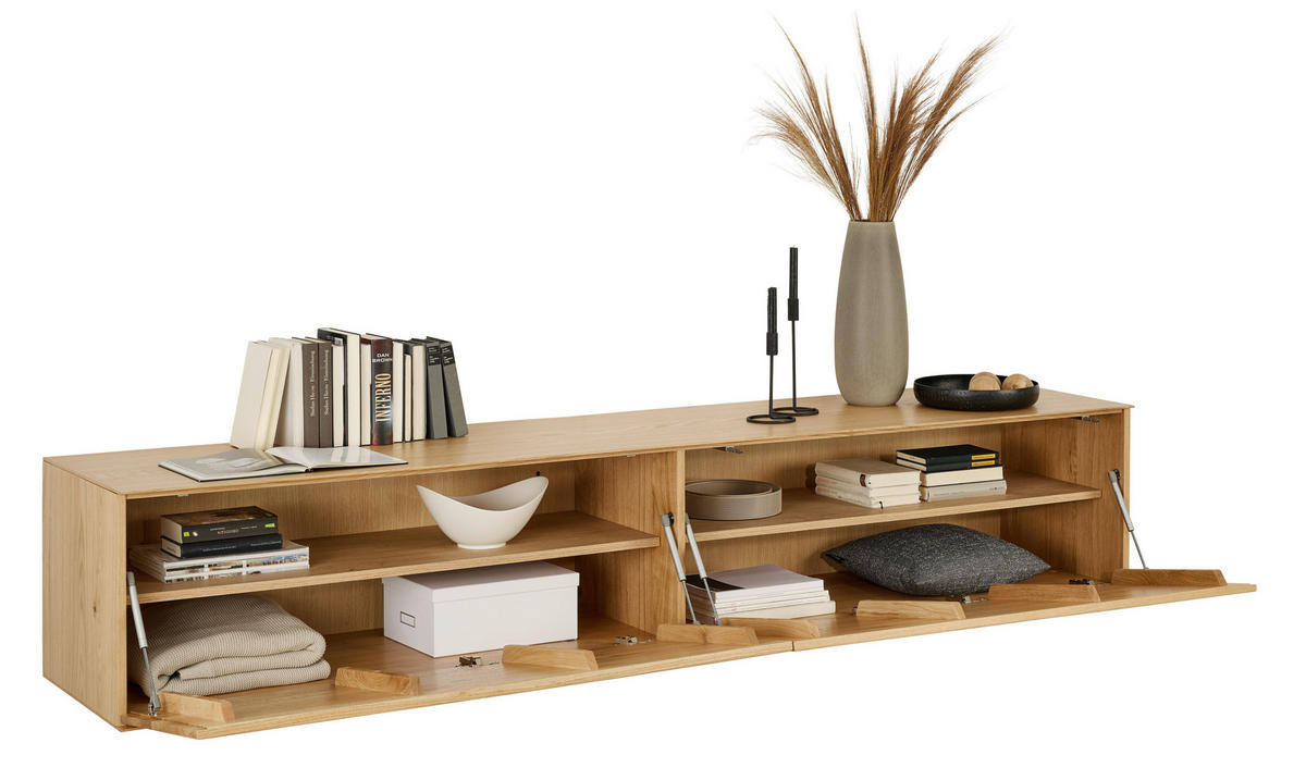 NÍZKÁ KOMODA, dub, barvy dubu, 242/44/50 cm - barvy dubu, Design, dřevo/kompozitní dřevo (242/44/50cm) - Dieter Knoll