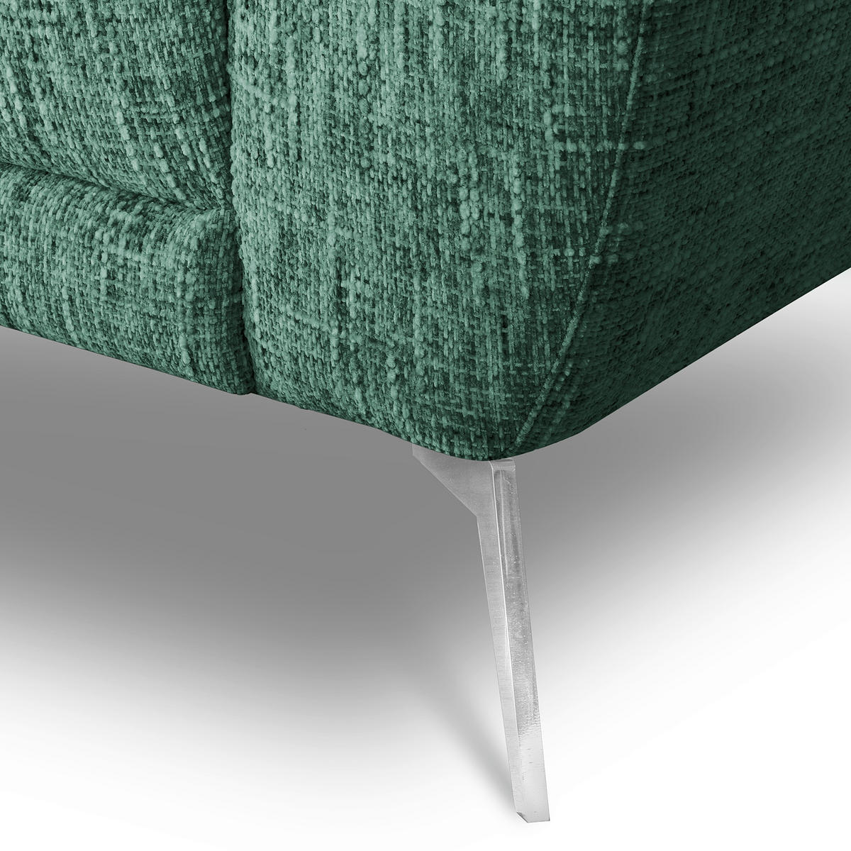 3-SITZER-SOFA SPRING in Webstoff Grün Modern  - Chromfarben/Grün, Design, Textil/Metall (187/85/92cm) - Livetastic