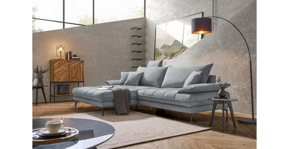 ECKSOFA in Webstoff Dunkelgrau  - Dunkelgrau/Schwarz, MODERN, Textil/Metall (176/292cm) - Carryhome