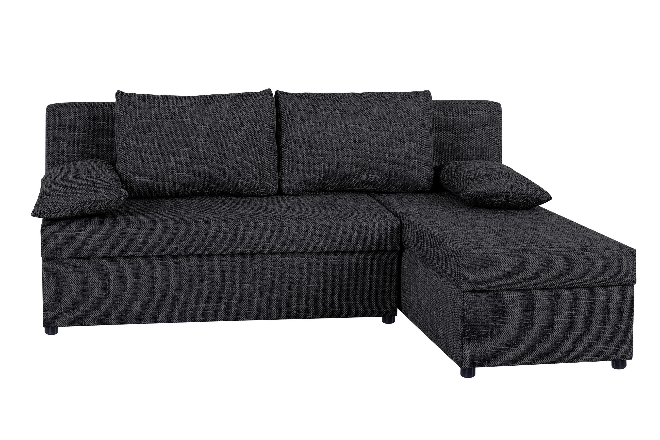 ECKSOFA Schwarz  - Schwarz, Design, Kunststoff/Textil (195/147cm) - P & B