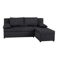 ECKSOFA Schwarz  - Schwarz, Design, Kunststoff/Textil (195/147cm) - P & B
