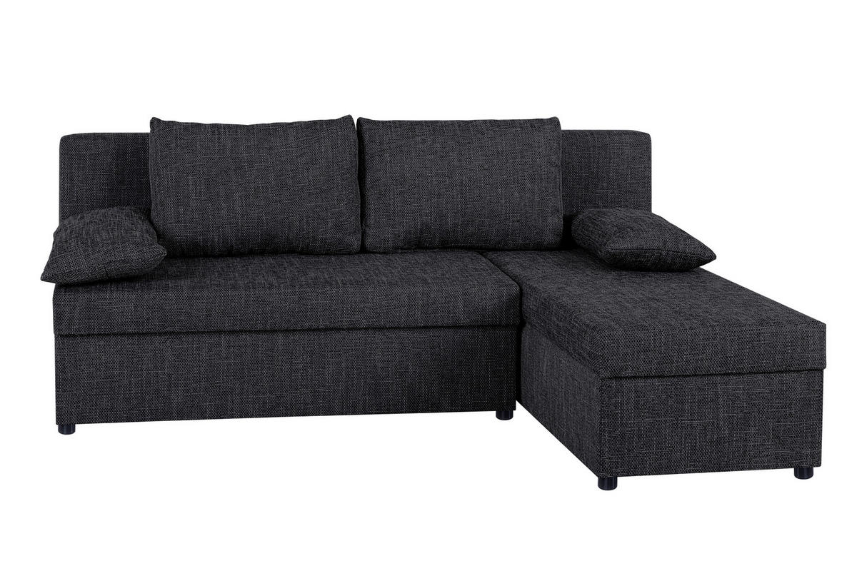 ECKSOFA Schwarz  - Schwarz, Design, Kunststoff/Textil (195/147cm) - P & B