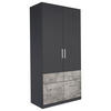 DREHTÜRENSCHRANK in Grau, Hellgrau  - Hellgrau/Alufarben, Basics, Holzwerkstoff/Kunststoff (91/197/54cm) - Xora
