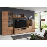 WOHNWAND  in Alteiche 364,1/211,6/55,5 cm  - Alteiche/Grau, Modern, Glas/Holz (364,1/211,6/55,5cm) - Linea Natura