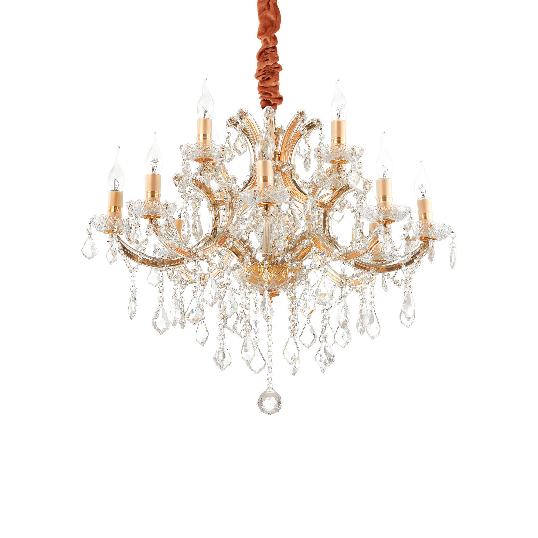 KRONLEUCHTER 74/88/170 cm   - Transparent/Goldfarben, KONVENTIONELL, Glas/Metall (74/88/170cm)