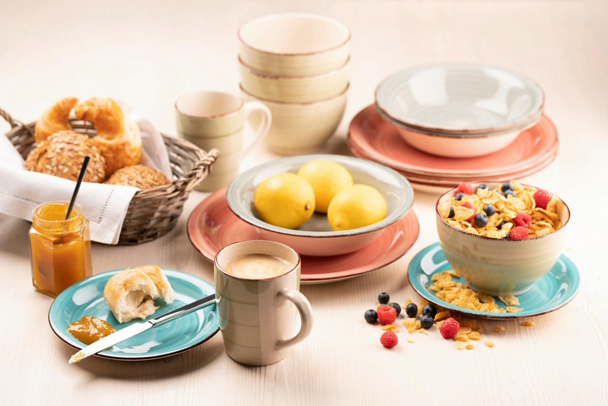 TAFELSERVICE LUMACA 12-teilig  - Koralle, Basics, Keramik - Mäser