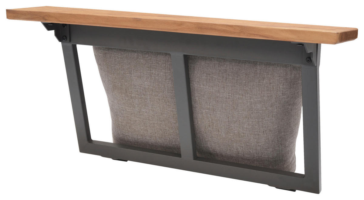 RÜCKENLEHNE 88/25,5/41,5 cm Teakholz  Aluminium  - Anthrazit/Teakfarben, Design, Holz/Metall (88/25,5/41,5cm) - Amatio